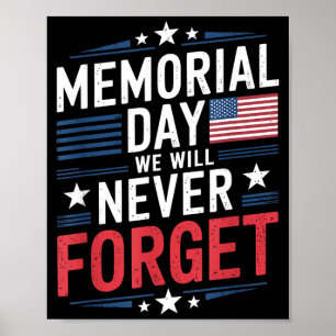 Veterans Patriotic Flag Quote Memorial Day July Poster