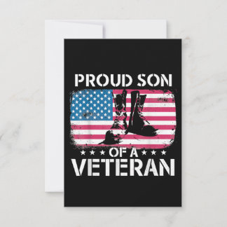 Veterans - Proud Son Of A Veteran T-Shirt RSVP Card