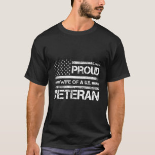 Veterans Proud Wives Of Us Veterans American Flag T-Shirt