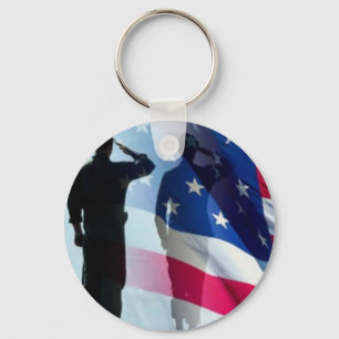 Veterans Salute the Flag Patriotic Key Ring