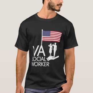 Veterans Saluting The Flag Supported By Va Social  T-Shirt