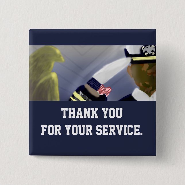Veterans Thank You for Your Service Button (Front)