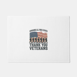 Veterans Thank You Patriotic Military Flag Shirt D Doormat