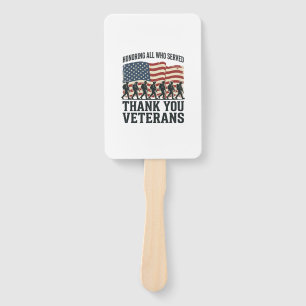 Veterans Thank You Patriotic Military Flag Shirt D Hand Fan
