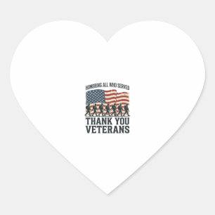 Veterans Thank You Patriotic Military Flag Shirt D Heart Sticker