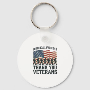 Veterans Thank You Patriotic Military Flag Shirt D Key Ring
