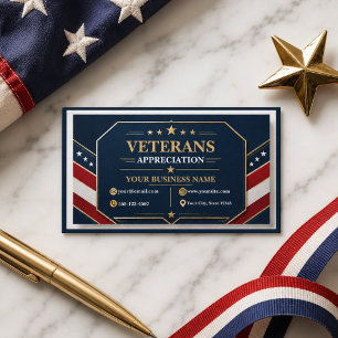 Veterans Thank You Patriotic Military party Business Card
