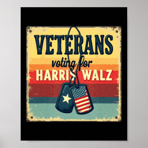 Veterans Voting For Harris Wheimer Poster