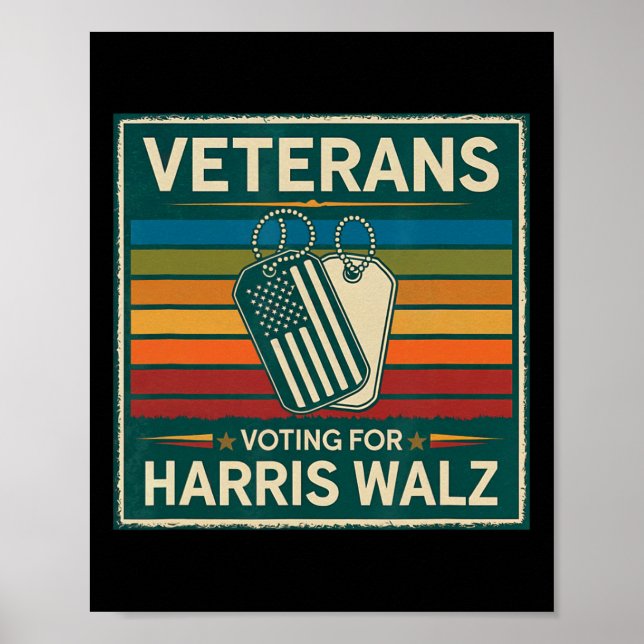 Veterans Voting For Kamala Harris Tim W 2024  Poster (Front)