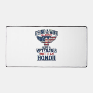 Veterans Wife Honour Patriotic Eagle Shirt Desk Mat