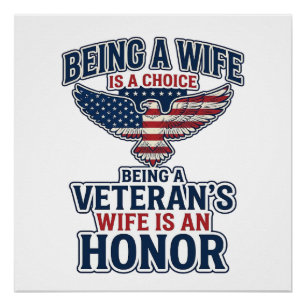 Veterans Wife Honour Patriotic Eagle Shirt Poster