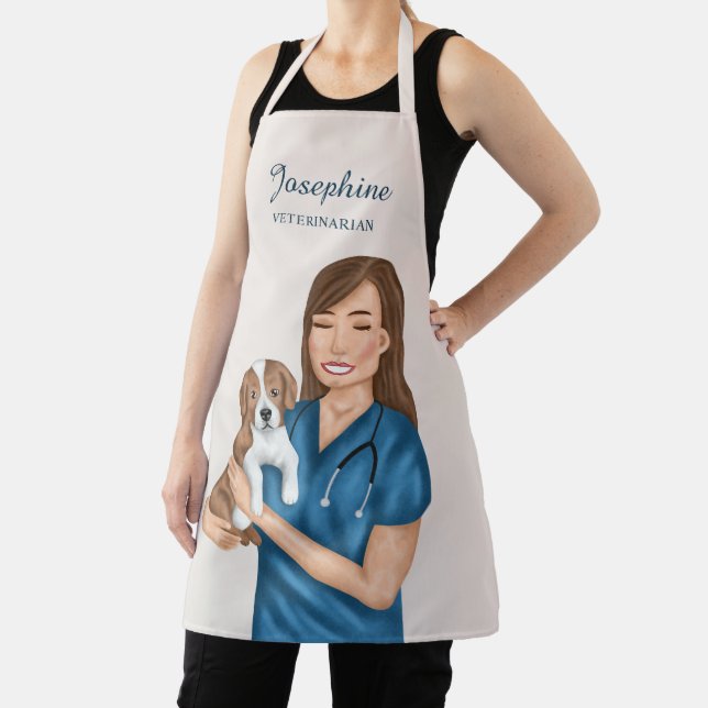 Veterinarian Animal Doctor Vet Woman With A Puppy Apron (Insitu)