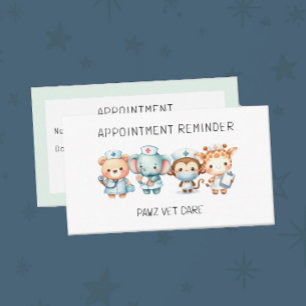 Veterinarian Animal Hospital Appointment Reminder Card