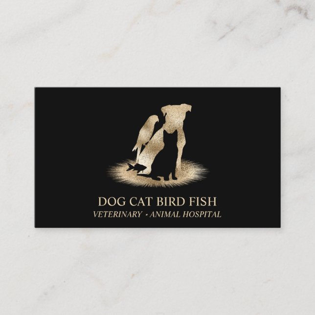 Veterinarian Animal Hospital Pet Sitting Service Business Card (Front)
