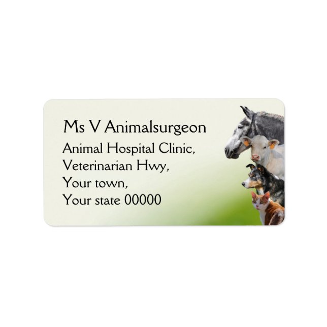 Veterinarian animals label (Front)