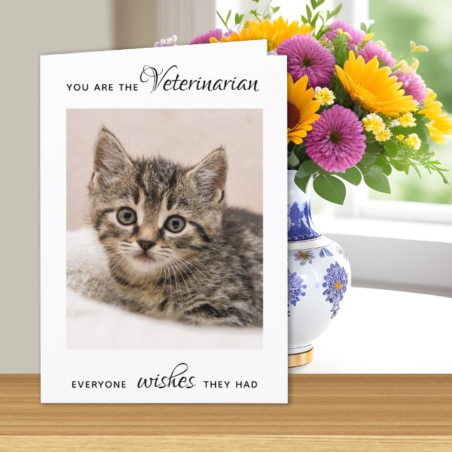 Veterinarian Appreciation Cute Cat Pet Photo Thank You Card (Creator Uploaded)