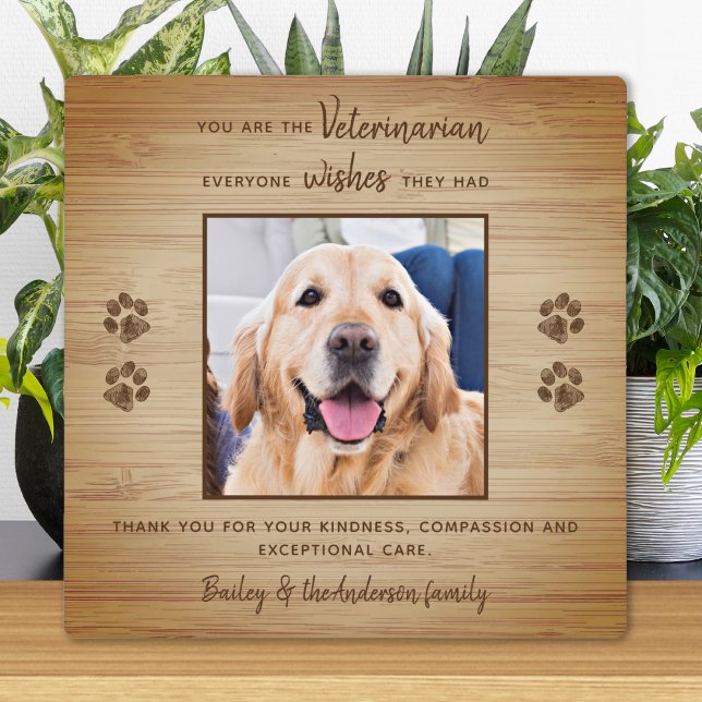 Veterinarian Appreciation Pet Photo Thank You Plaque (Creator Uploaded)