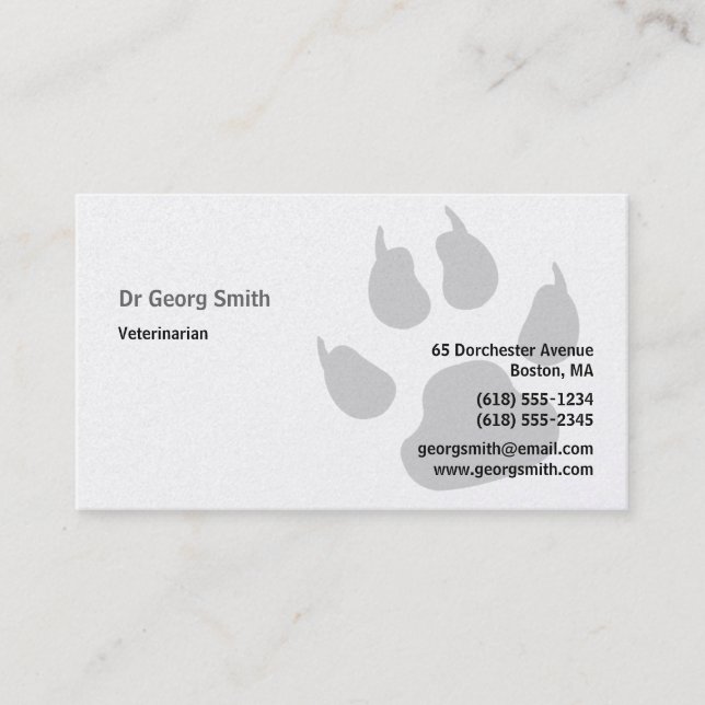 Veterinarian Business Card (Front)