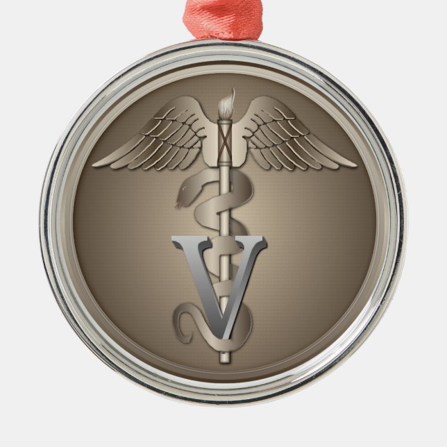 Veterinarian Caduceus Metal Ornament (Front)