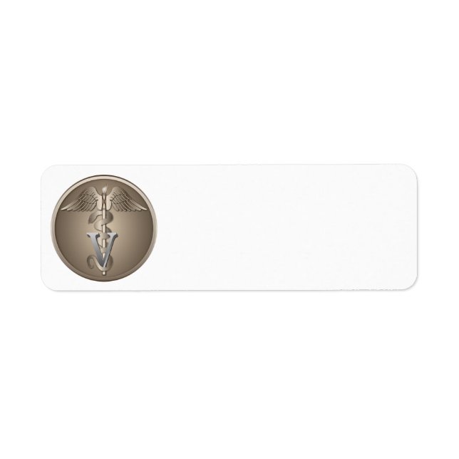 Veterinarian Caduceus Return Address Label (Front)