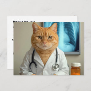 Veterinarian Cat With Stethoscope Postcard