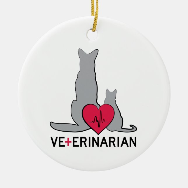 Veterinarian Ceramic Ornament (Front)