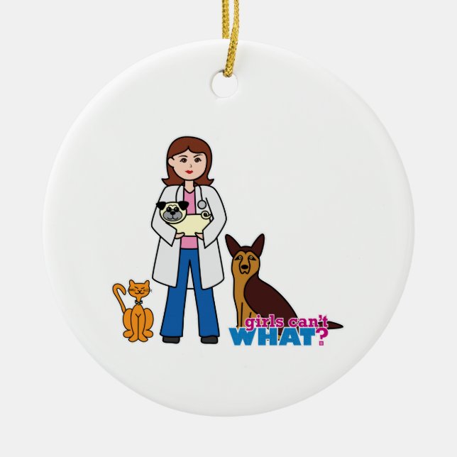 Veterinarian Ceramic Tree Decoration (Front)