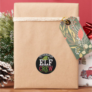 Veterinarian Christmas Elf Veterinary Technician Classic Round Sticker