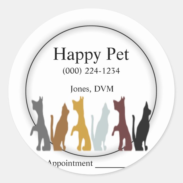 veterinarian classic round sticker (Front)