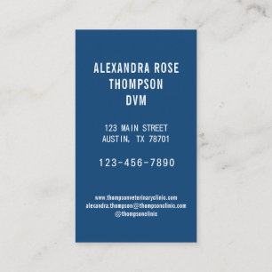Veterinarian Clinic Vet Pet Office Business Card