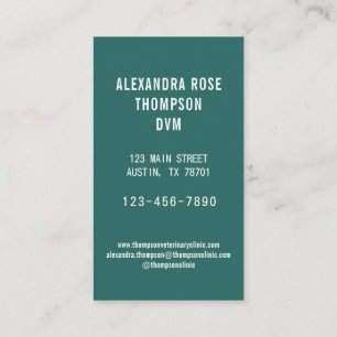 Veterinarian Clinic Vet Pet Office Business Card