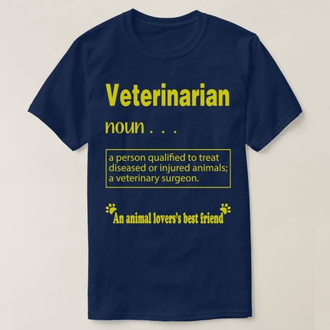 Veterinarian Definition Gift Funny veterinary job  T-Shirt (Design Front)