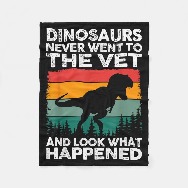 Veterinarian Dinosaur Funny Vet Life Animal Rescue Fleece Blanket (Front)