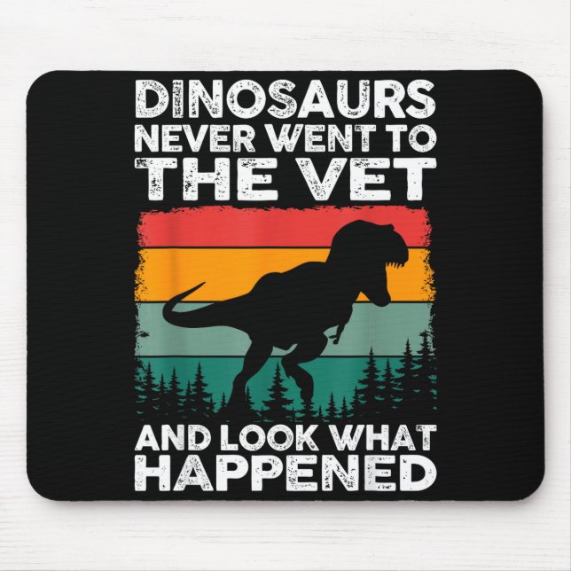 Veterinarian Dinosaur Funny Vet Life Animal Rescue Mouse Pad (Front)