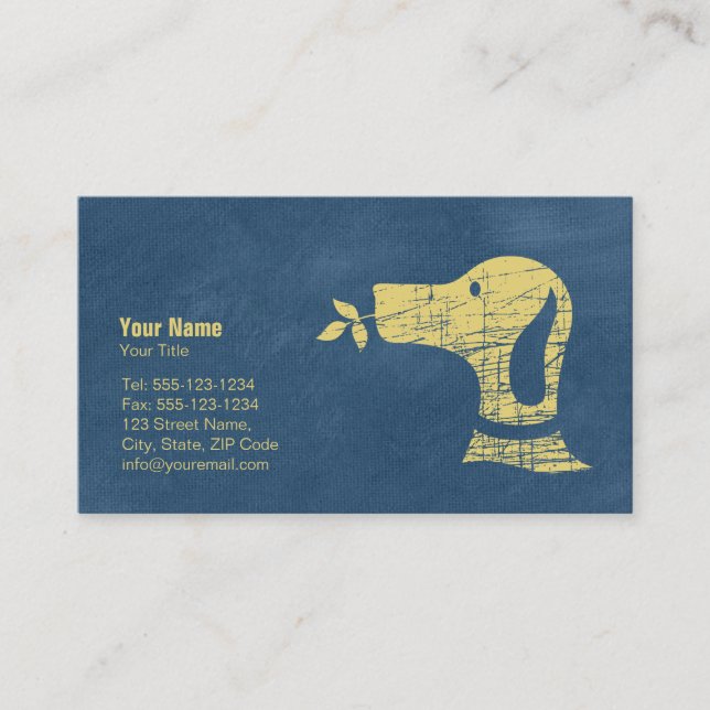 Veterinarian Dog Walker Pet Care Blue Appointment Card (Front)