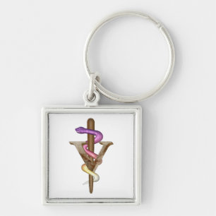 Veterinarian Emblem Key Ring