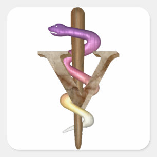 Veterinarian Emblem Square Sticker