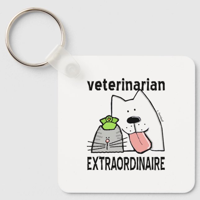 Veterinarian Extraordinaire Key Ring (Front)
