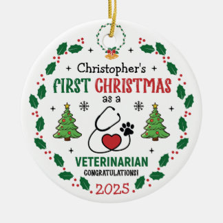 Veterinarian First Christmas Personalised Ornament
