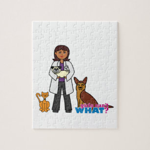 Veterinarian Girl - Dark Jigsaw Puzzle