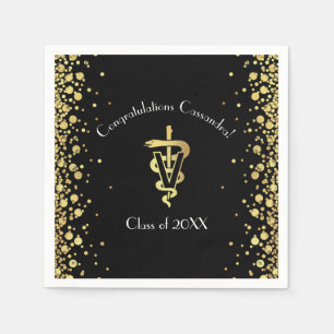 Veterinarian Gold Graduation Napkin