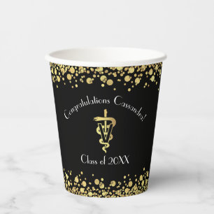 Veterinarian Gold Graduation Paper Cups