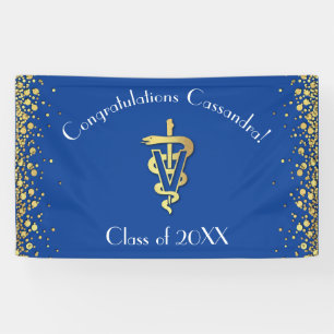 Veterinarian Graduation Blue Gold Banner