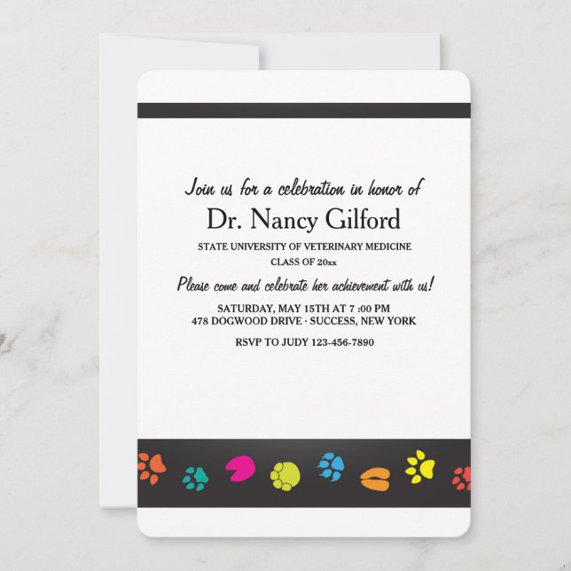 Veterinarian Graduation Invitation (Front)