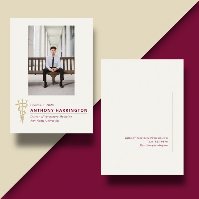 Veterinarian Graduation Maroon Announcement (Creator Uploaded)