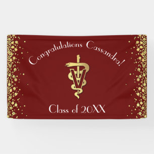 Veterinarian Graduation Maroon Gold Banner