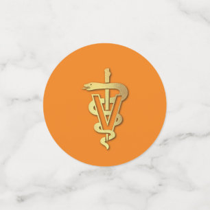 Veterinarian Graduation Orange Gold  Confetti