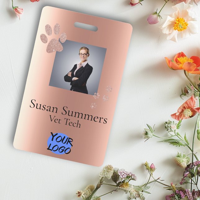 Veterinarian Groomer Pet Dog Cat Business ID Badge (Creator Uploaded)