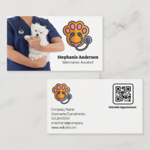 Veterinarian Holding Dog Business Card