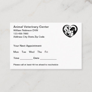 Veterinarian Medical Appointment Business Cards